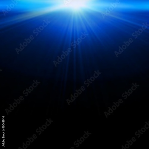 underwater world background. Light rays blue background.