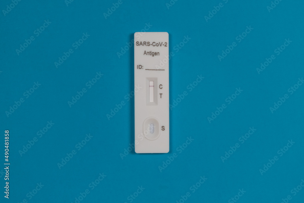 Antigen testing. Negative SARSCoV2 Rapid Antigen Test isolated on