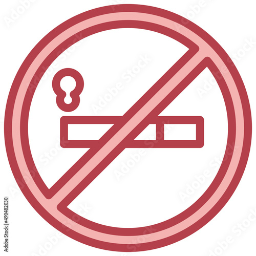 NO SMOKING red line icon,linear,outline,graphic,illustration