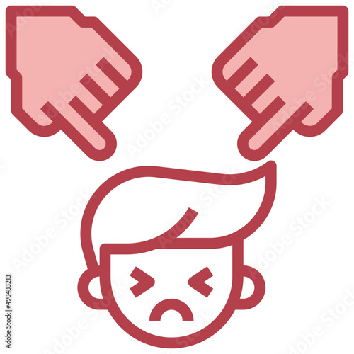 GUILT red line icon,linear,outline,graphic,illustration