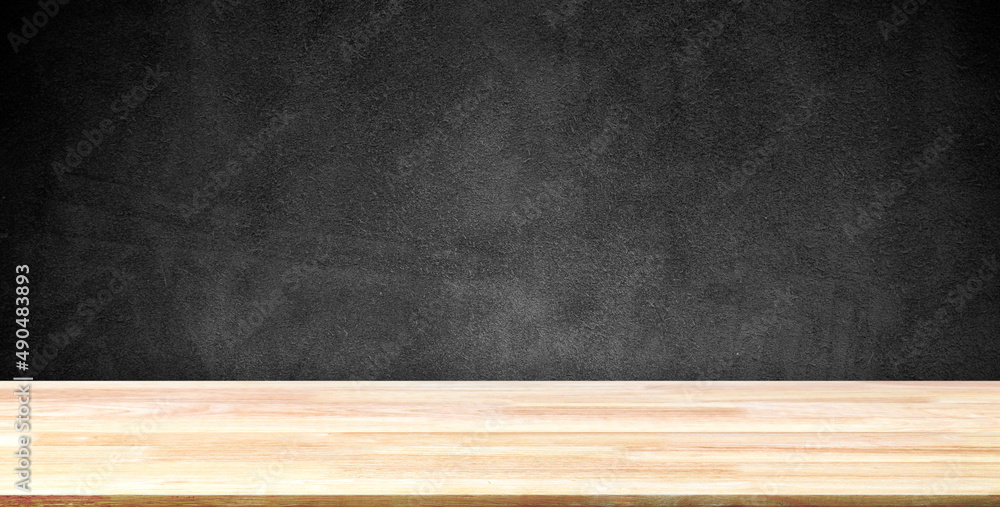 Abstract Natural wood table texture on Chalk rubbed out on background : Top view of plank wood for graphic stand product, interior design or montage display your product