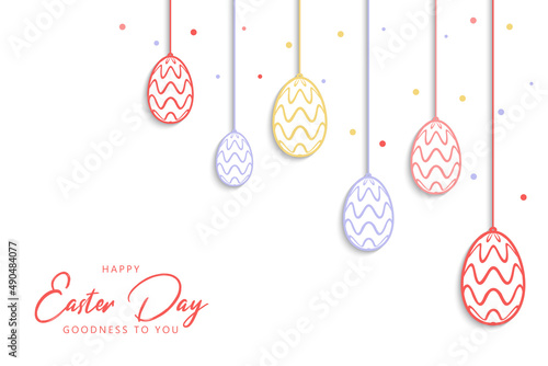 Minimalist easter background with easter egg illustration