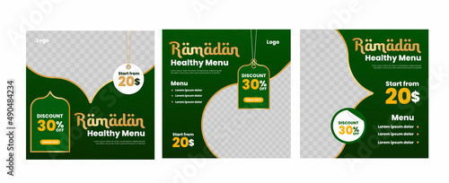 Ramadan kareem healthy food menu social media post