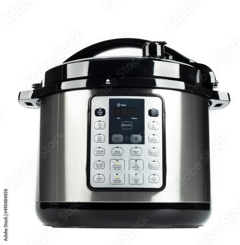 Kitchen electric cooker on isolated background
