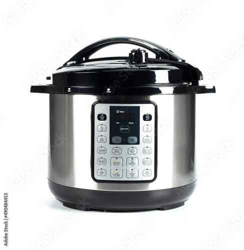 Kitchen electric cooker on isolated background