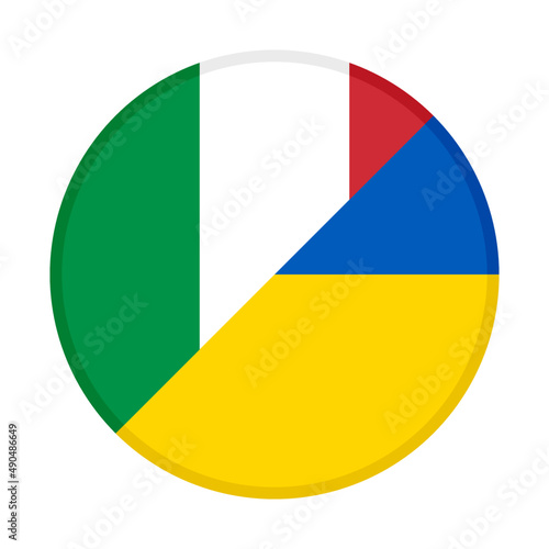 Free Download round icon with italy and ukraine flags isolated on white background - GFXLoad