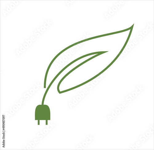 logo, symbol, icon, leaves, garden, garden, dacha, seedling, greenery, grow, greenhouse, sprout, eco, farm, ecology, charging, current, wire, electricity, socket, isolated, emblem, infinity, bio, plan