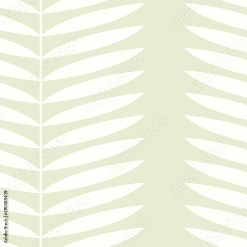 Botanical vector seamless pattern. Simple scandinavian floral design. Vertical stripes with leaves, nature inspired pastel toned print for fabric, wallpaper, wrapping paper and stationery