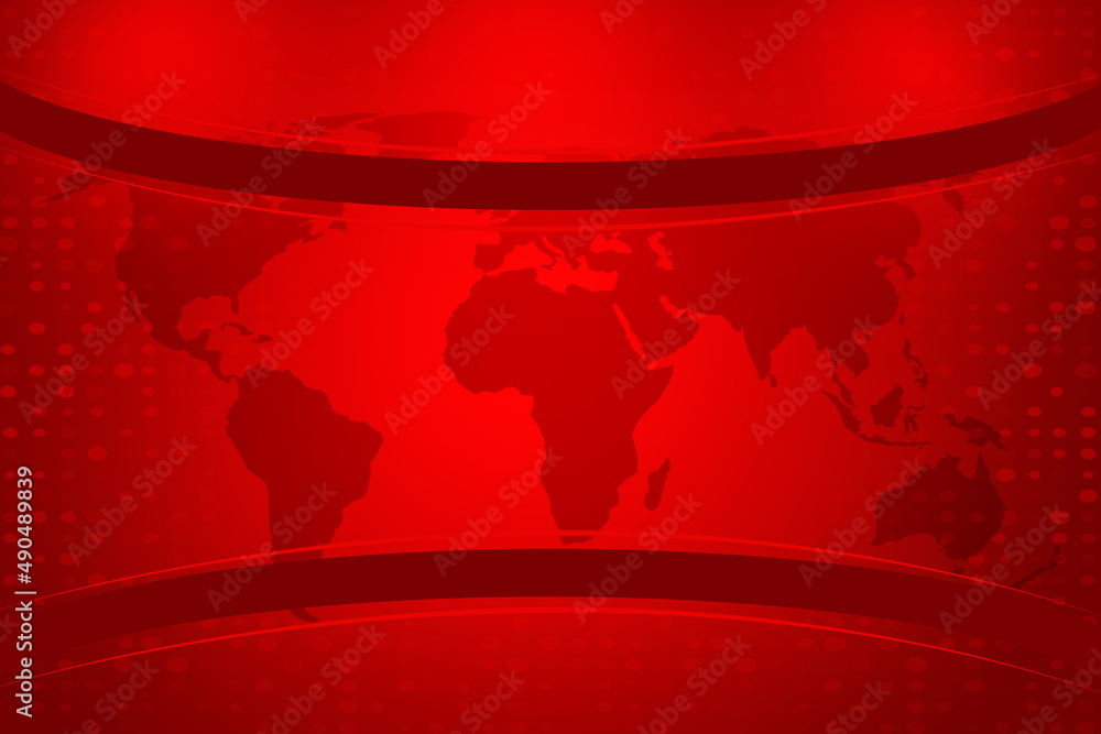 Red color studio abstract background for breaking news Stock
