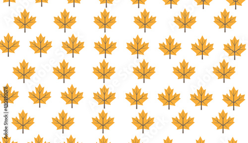 Seamless pattern. Modern pattern of maple leaves on a white background