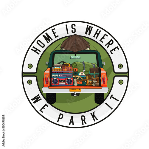 Traveling van for tee graphic