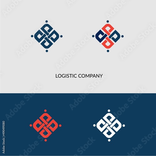 Illustration logistics and delivery company logo design template