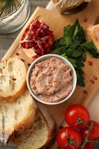 Wallpaper Mural Concept of tasty food with pate, top view Torontodigital.ca