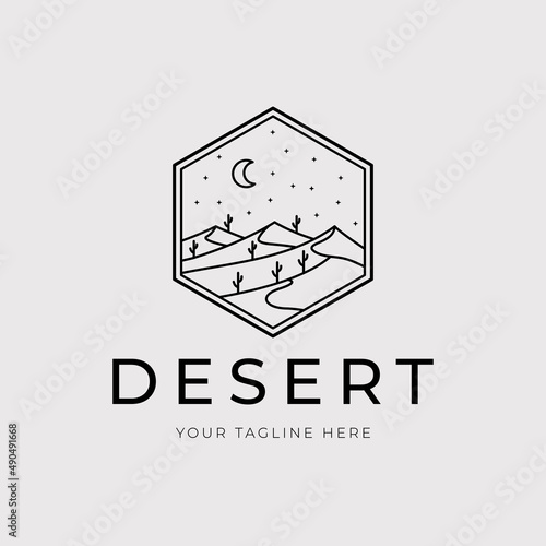 minimalist desert or sahara wilderness logo vector illustration design