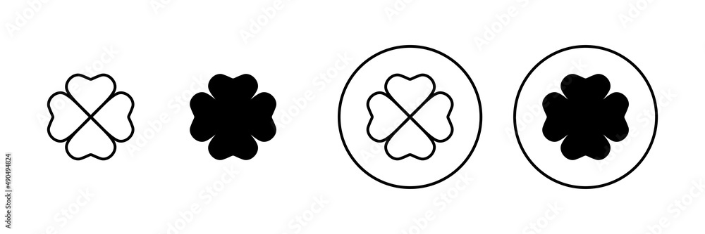Clover icons set. clover sign and symbol. four leaf clover icon. Clover icons set. clover sign and symbol. four leaf clover icon.