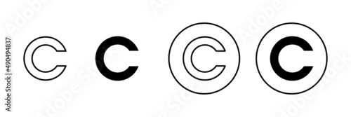 Copyright icons set. copyright sign and symbol