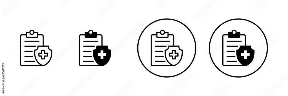 Medical insurance icons set. health insurance sign and symbol Medical insurance icons set. health insurance sign and symbol