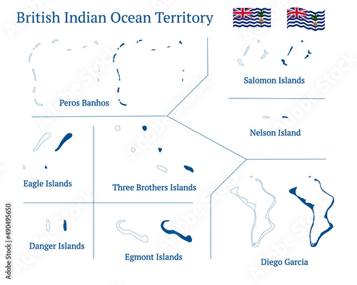 Fotografie, Obraz British Indian Ocean Territory map