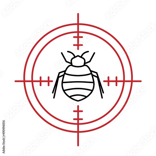 Anti flea sign. Bugs-repellent pictogram, icon. Vector illustration