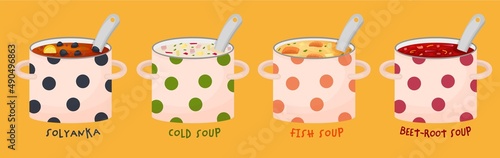 Traditional Russian and Ukrainian cuisine. The most popular soups.