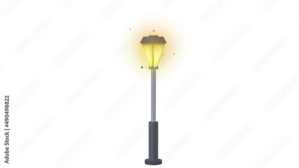 Fireflies. Animation of insects flying near the light of a lantern, alpha channel. Cartoon Fireflies. Animation of insects flying near the light of a lantern, alpha channel. Cartoon