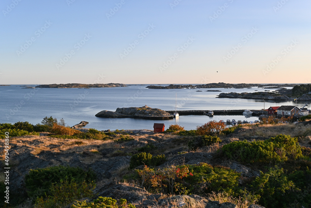Typical scandinavian coast side on the Swedish island of Koster
