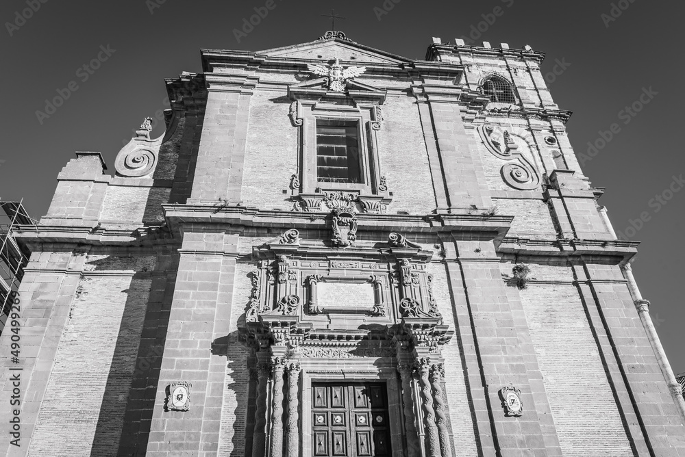 Fototapeta premium View of the Maria Santissima delle Vittorie Cathedral in Piazza Armerina, Enna, Sicily, Italy, Europe