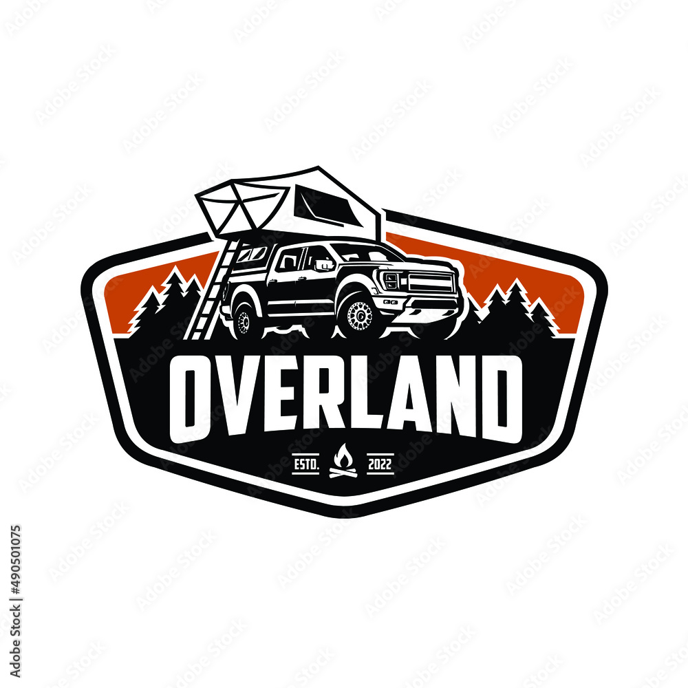 Overland motorhome camper van truck ready made logo vector isolated Overland motorhome camper van truck ready made logo vector isolated