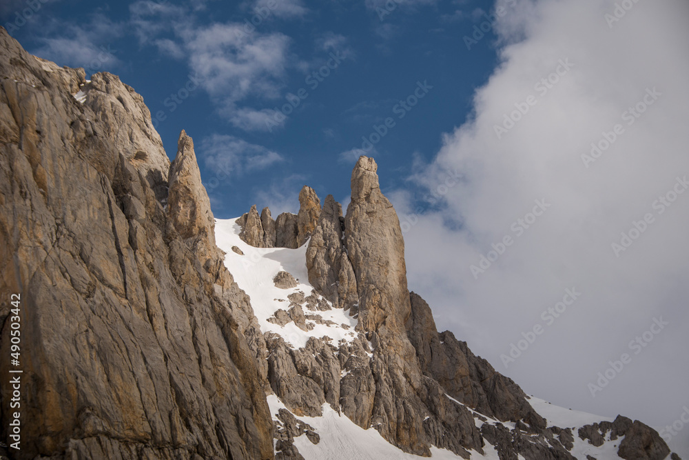 Landscape of limestone pointy peaks