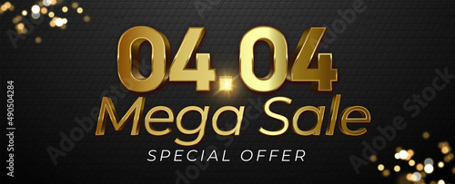 Luxury number 04.04 special offer mega sale background template design for web advertising or social media