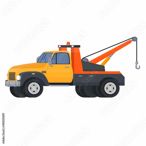 Tow truck. Towing truck, vector illustration