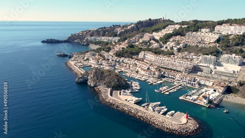 Perspective from above of costal city La Herradura situated in Granada province. View of the harbour and luxury real estate.  Famous travel destination on Costa del Sol  photo