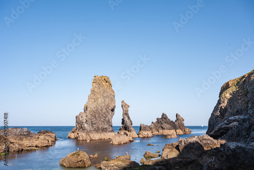 Les Aiguilles rock formations that look like needles from the sea and were motifs in the paintings of impressionists.