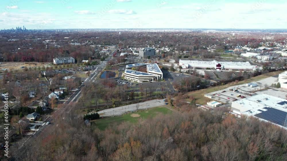 Aerial View of Cherry Hill Township in New Jersey State USA, Establishing Drone Shot Aerial View of Cherry Hill Township in New Jersey State USA, Establishing Drone Shot