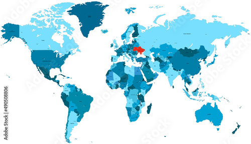 World map. Ukraine map. 