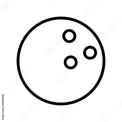 Bowling flat line icon. Sport game - skittles with ball. Outline sign for mobile concept and web design, store
