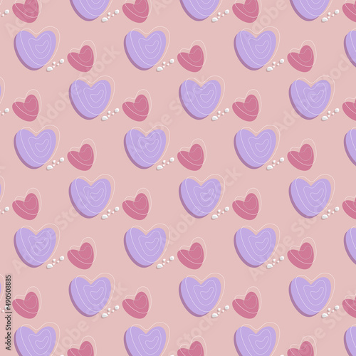 heart pattern on pink background
