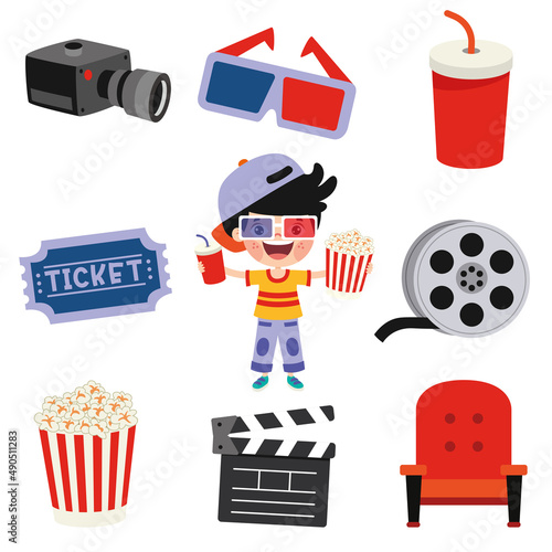 Set Of Various Cinema Elements