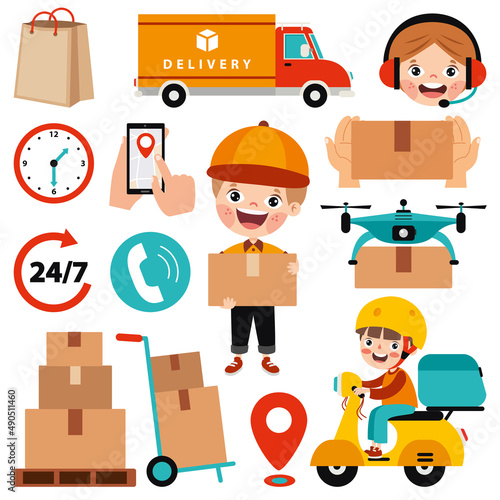 Set Of Various Delivery Elements