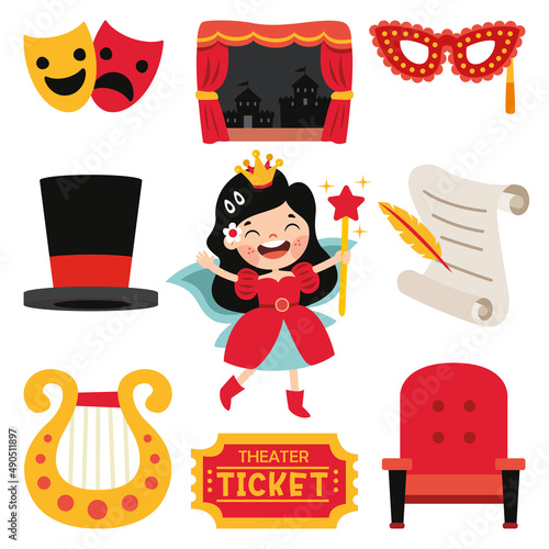 Set Of Various Theater Elements