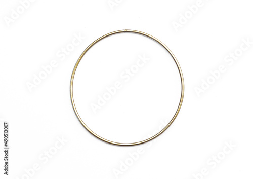 golden gymnastic hoop isolated on white background