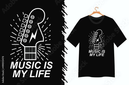 music illustration for t shirt design