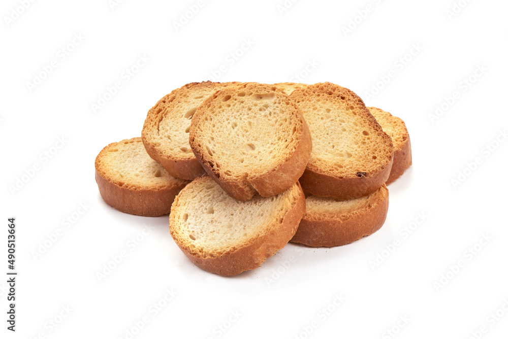 Baked crackers, close-up, isolated on white background. Baked crackers, close-up, isolated on white background.