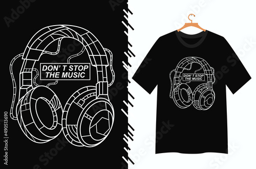 music illustration for t shirt design