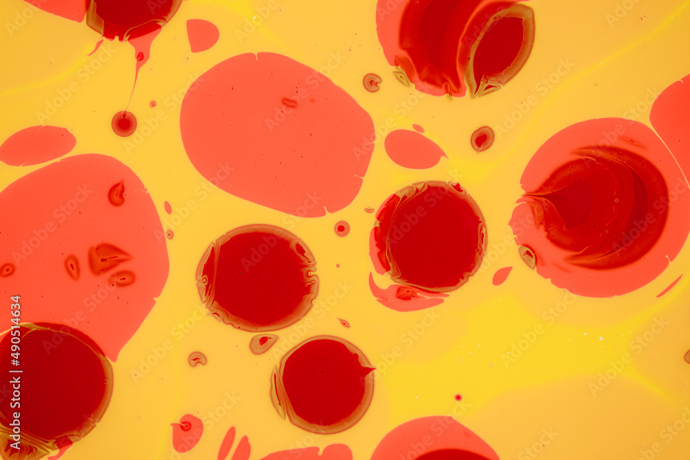 Marbling designs of various colors. Marbling designs of various colors.