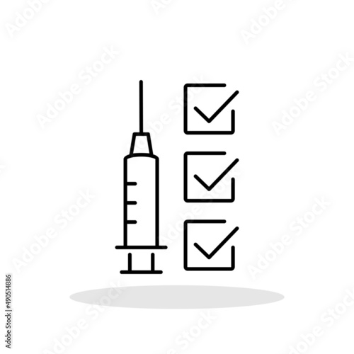 Multiple-Dose Vaccine schedules icon in flat style. Three dose vaccination concept COVID symbol for your web site design, logo, app, UI Vector EPS 10.