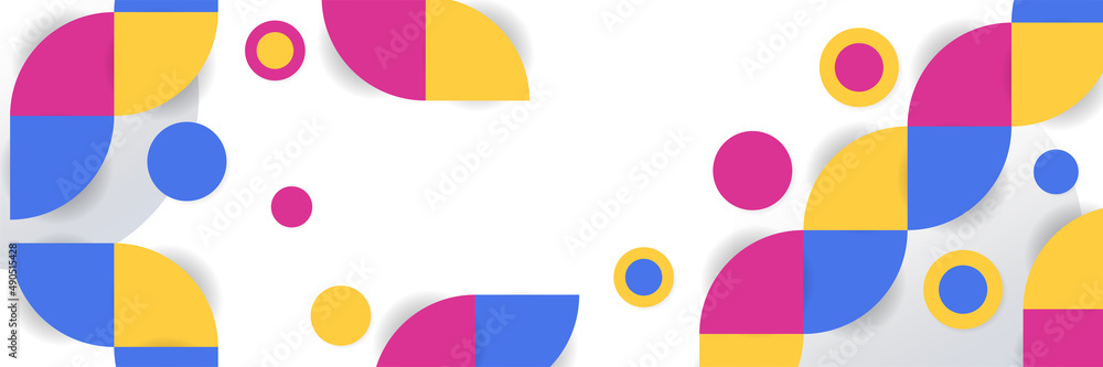Display abstract colorful memphis wide banner design background. Abstract colorful memphis geometric business banner background. Vector illustration. Display abstract colorful memphis wide banner design background. Abstract colorful memphis geometric business banner background. Vector illustration.