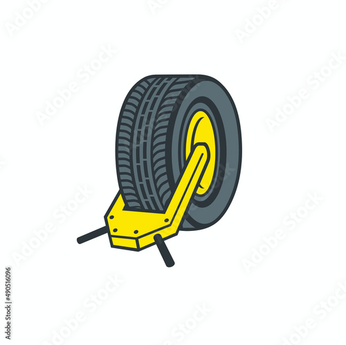 wheel lock adjustable illustration, vector art.