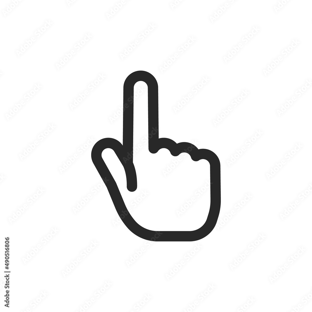 Hand clicking icon. Finger pointer pictogram. Click tap vector symbol. Hand clicking icon. Finger pointer pictogram. Click tap vector symbol.