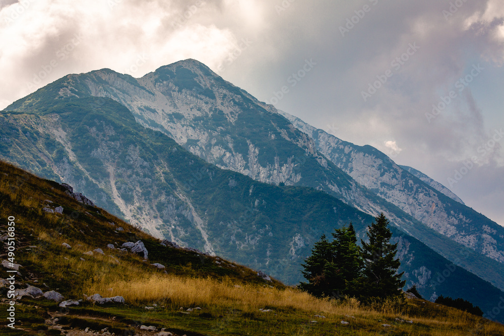 landscape in the mountains on monte baldo